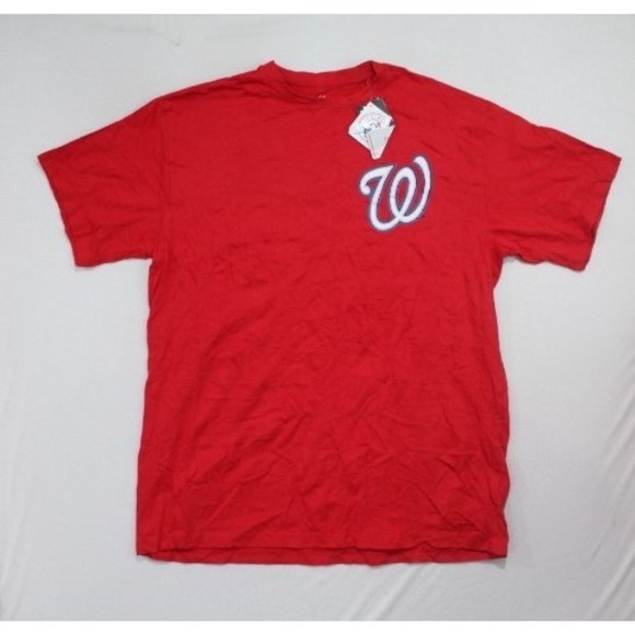 Washington Nationals Men Red Tee Shirt Majestic Size 2XT - Picture 1 of 8
